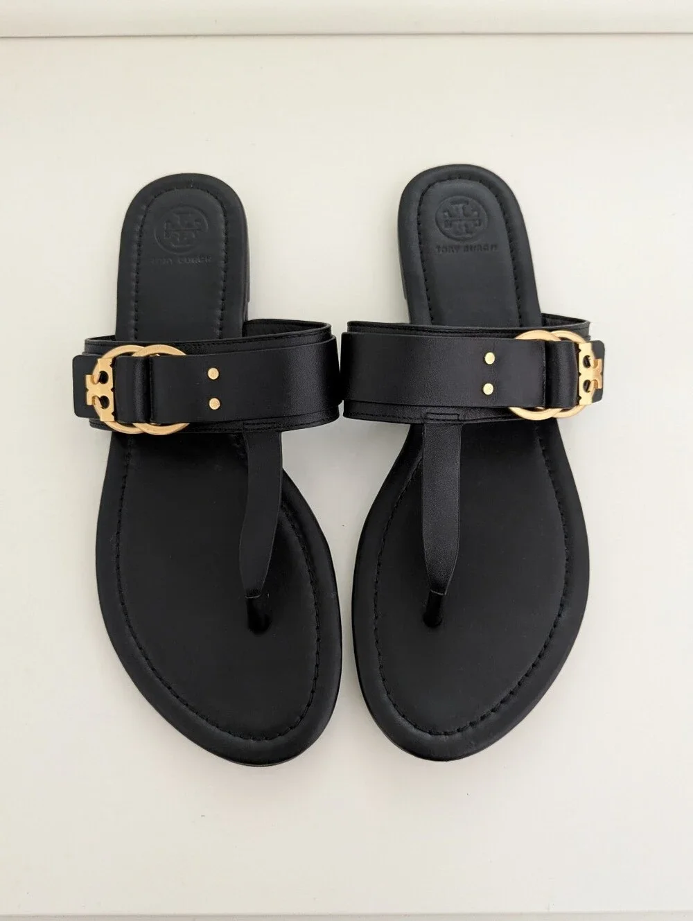 EUC! Tory Burch Marsden Sandal In Black Leather Size 10.5